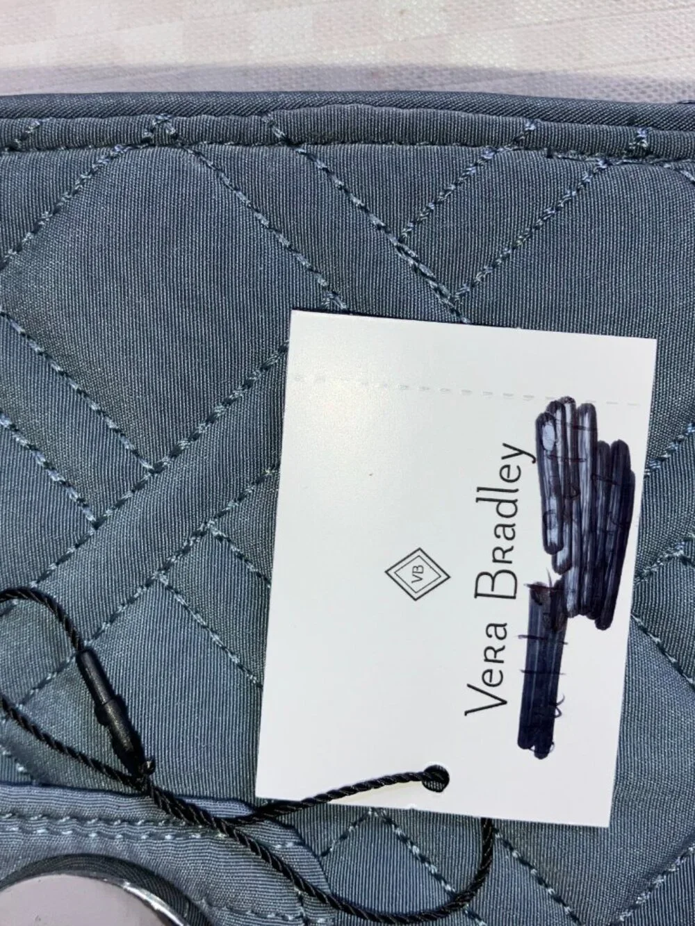 NWT Vera Bradley RFID Turnlock Wallet Women's One Size Gray/Charcoal Quilted